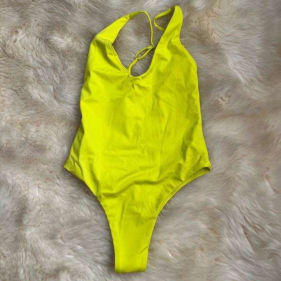 Bond Eye Elena Neon Yellow One Piece Swimsuit XS NEW - Picture 1 of 5